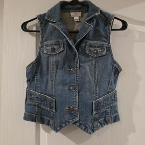 LOFT Blue Denim Vest